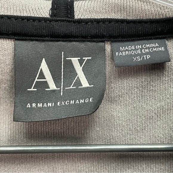ARMANI EXCHANGE XS grey zip up sweater with hood and eagle logo - Picture 10 of 11